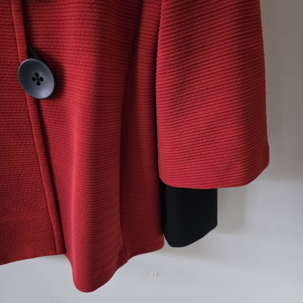 Joseph Ribkoff 10 Modern Contemporary Abstract Ribbed Pique Knit Swing Blazer - Picture 9 of 15
